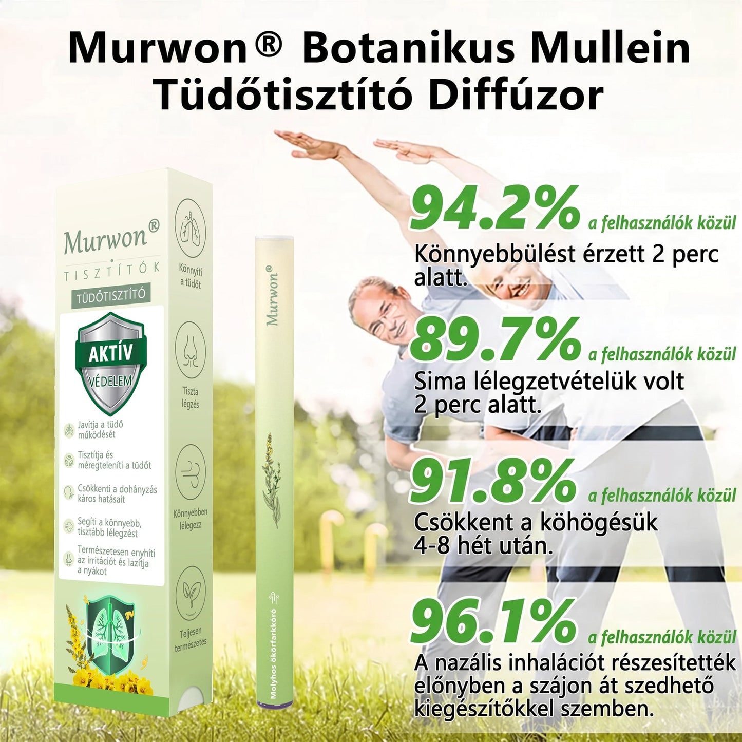 🇭🇺 High-Quality Hungarian Product with Domestic Shipping 🥇 Murwon® Herbal Lung-Cleansing Diffuser 🧄(👨‍⚕️ Effective Help for Cough, Sore Throat, Shortness of Breath, Mucus, Nasal Congestion, Bronchitis, Allergy Symptoms and Lung Problems) ❤️