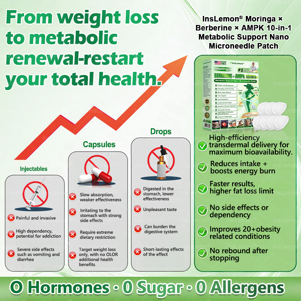 𝐈𝐧𝐬𝐋𝐞𝐦𝐨𝐧® 𝗠𝗼𝗿𝗶𝗻𝗴𝗮 × 𝗕𝗲𝗿𝗯𝗲𝗿𝗶𝗻𝗲 × 𝗔𝗠𝗣𝗞 𝟭𝟬-𝗶𝗻-𝟭 𝗠𝗲𝘁𝗮𝗯𝗼𝗹𝗶𝗰 𝗦𝘂𝗽𝗽𝗼𝗿𝘁 𝗡𝗮𝗻𝗼 𝗠𝗶𝗰𝗿𝗼𝗻𝗲𝗲𝗱𝗹𝗲 𝗣𝗮𝘁𝗰𝗵🇺🇸(𝐉𝐮𝐬𝐭 𝐨𝐧𝐜𝐞 𝐚 𝐝𝐚𝐲, 𝐯𝐢𝐬𝐢𝐛𝐥𝐞 𝐜𝐡𝐚𝐧𝐠𝐞𝐬 𝐢𝐧 𝟕 𝐝𝐚𝐲𝐬） ✅ 𝐅𝐨𝐫 𝐨𝐛𝐞𝐬𝐢𝐭𝐲, 🅛🅞🅞🅢🅔 🅢🅚🅘🅝,𝐝𝐢𝐚𝐛𝐞𝐭𝐞𝐬, 𝐬𝐥𝐞𝐞𝐩 𝐚𝐩𝐧𝐞𝐚, 𝐣𝐨𝐢𝐧𝐭 𝐢𝐬𝐬𝐮𝐞𝐬, 𝐚𝐧𝐝 𝐦𝐨𝐫𝐞