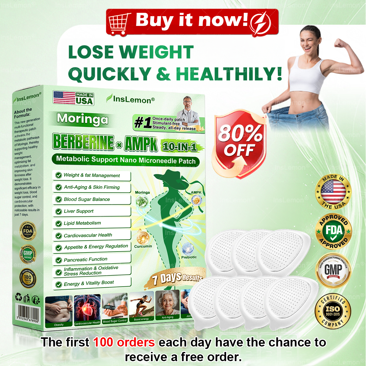 𝐈𝐧𝐬𝐋𝐞𝐦𝐨𝐧® 𝗠𝗼𝗿𝗶𝗻𝗴𝗮 × 𝗕𝗲𝗿𝗯𝗲𝗿𝗶𝗻𝗲 × 𝗔𝗠𝗣𝗞 𝟭𝟬-𝗶𝗻-𝟭 𝗠𝗲𝘁𝗮𝗯𝗼𝗹𝗶𝗰 𝗦𝘂𝗽𝗽𝗼𝗿𝘁 𝗡𝗮𝗻𝗼 𝗠𝗶𝗰𝗿𝗼𝗻𝗲𝗲𝗱𝗹𝗲 𝗣𝗮𝘁𝗰𝗵🇺🇸(𝐉𝐮𝐬𝐭 𝐨𝐧𝐜𝐞 𝐚 𝐝𝐚𝐲, 𝐯𝐢𝐬𝐢𝐛𝐥𝐞 𝐜𝐡𝐚𝐧𝐠𝐞𝐬 𝐢𝐧 𝟕 𝐝𝐚𝐲𝐬） ✅ 𝐅𝐨𝐫 𝐨𝐛𝐞𝐬𝐢𝐭𝐲, 🅛🅞🅞🅢🅔 🅢🅚🅘🅝,𝐝𝐢𝐚𝐛𝐞𝐭𝐞𝐬, 𝐬𝐥𝐞𝐞𝐩 𝐚𝐩𝐧𝐞𝐚, 𝐣𝐨𝐢𝐧𝐭 𝐢𝐬𝐬𝐮𝐞𝐬, 𝐚𝐧𝐝 𝐦𝐨𝐫𝐞